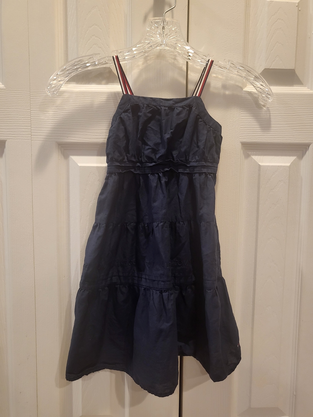Tommy Hilfiger Girls Navy Blue Tiered Sundress Cami Straps - Size 4T/4